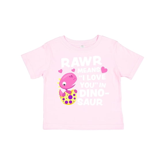 Inktastic Rawr Means I Love You in Dinosaur Valentine in Pink Girls Toddler T-Shirt