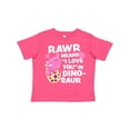 thumbnail image 1 of Inktastic Rawr Means I Love You in Dinosaur Valentine in Pink Girls Toddler T-Shirt, 1 of 5