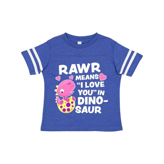 Inktastic Rawr Means I Love You in Dinosaur Valentine in Pink Girls Toddler T-Shirt