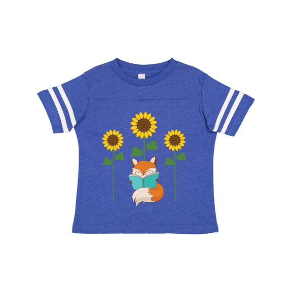 Inktastic Reading Book Lover Sunflower Fox Boys or Girls Toddler T-Shirt