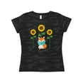 thumbnail image 1 of Inktastic Reading Book Lover Sunflower Fox Women's T-Shirt, 1 of 5