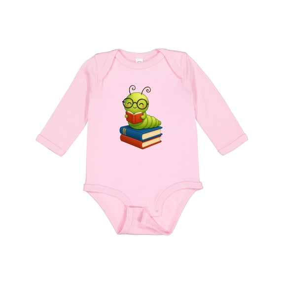 Inktastic Reading Bookworm Boys or Girls Long Sleeve Baby Bodysuit