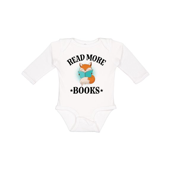 Inktastic Reading Group Fox Read More Books Boys or Girls Long Sleeve Baby Bodysuit