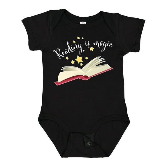 Inktastic Reading is Magic- open book Boys or Girls Baby Bodysuit