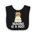 thumbnail image 1 of Inktastic Reading is a Hoot Librarian Girls Baby Bib, 1 of 4