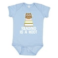 thumbnail image 1 of Inktastic Reading is a Hoot Librarian Girls Baby Bodysuit, 1 of 5