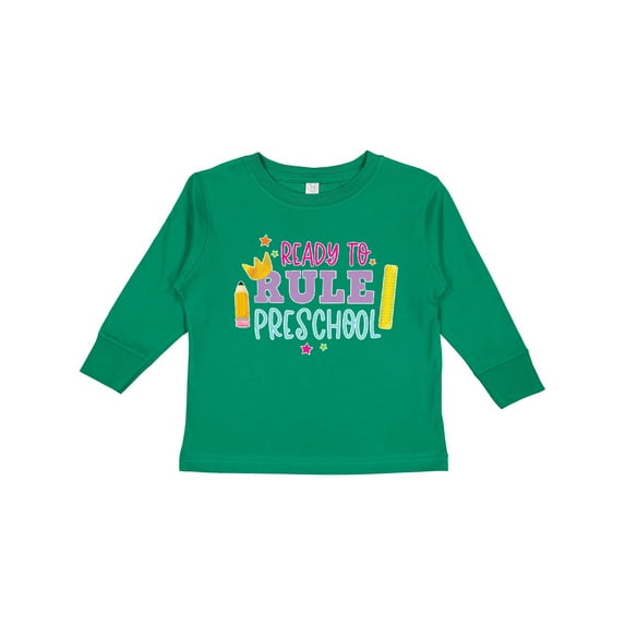 Inktastic Ready To Rule Preschool Back to School Boys or Girls Long Sleeve Toddler T-Shirt