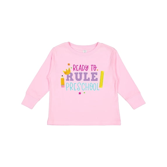 Inktastic Ready To Rule Preschool Back to School Boys or Girls Long Sleeve Toddler T-Shirt