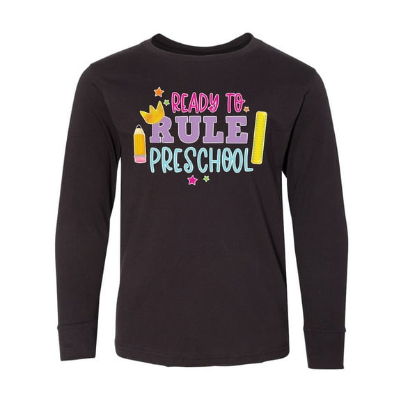 Inktastic Ready To Rule Preschool Back to School Long Sleeve Youth T-Shirt