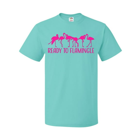 Inktastic Ready to Flamingle Pink Flock of Flamingos T-Shirt