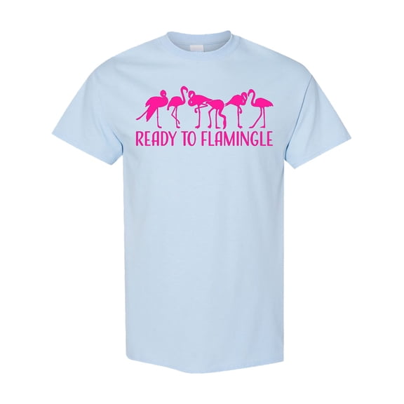 Inktastic Ready to Flamingle Pink Flock of Flamingos T-Shirt