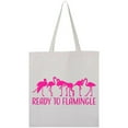 thumbnail image 1 of Inktastic Ready to Flamingle- Pink Flock of Flamingos Tote Bag, 1 of 4