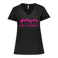 thumbnail image 1 of Inktastic Ready to Flamingle- pink flock of flamingos Women's Plus Size V-Neck T-Shirt, 1 of 5