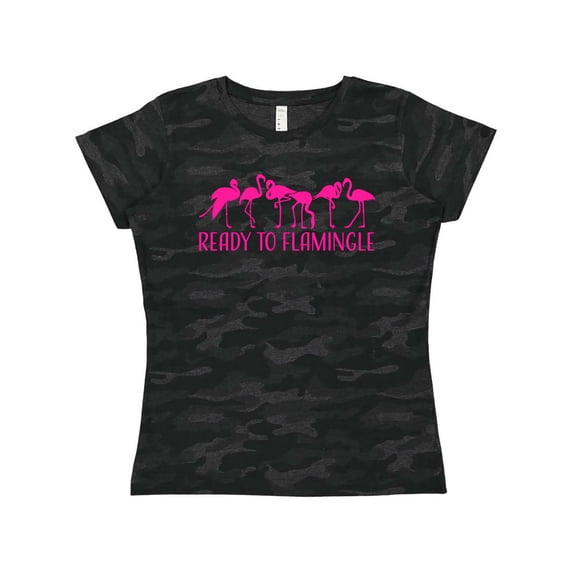 Inktastic Ready to Flamingle- pink flock of flamingos Women's T-Shirt