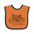 thumbnail image 1 of Inktastic Real Cowboys Boys or Girls Baby Bib, 1 of 4