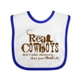 thumbnail image 1 of Inktastic Real Cowboys Boys or Girls Baby Bib, 1 of 4