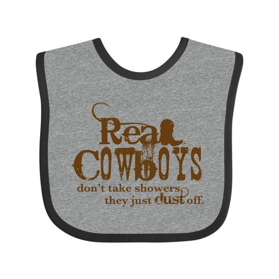 Inktastic Real Cowboys Boys or Girls Baby Bib