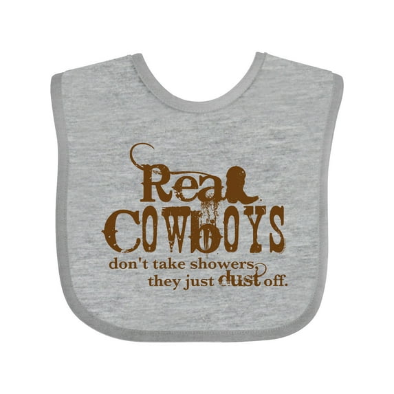 Inktastic Real Cowboys Boys or Girls Baby Bib