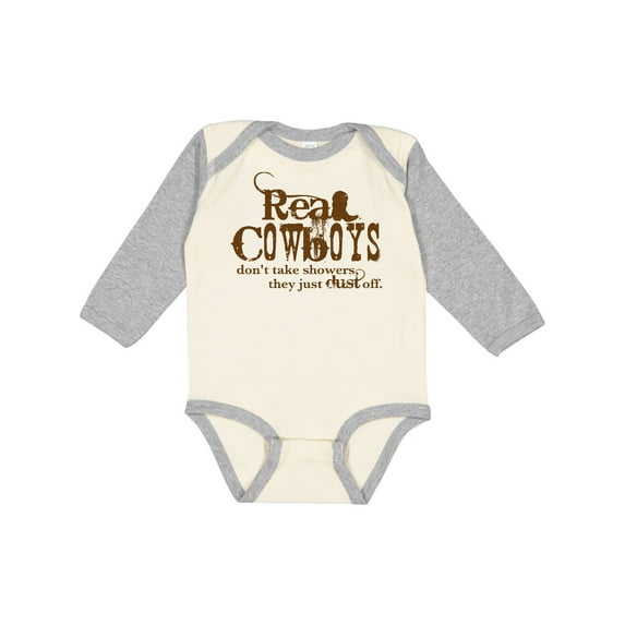 Inktastic Real Cowboys Boys or Girls Long Sleeve Baby Bodysuit