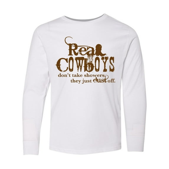 Inktastic Real Cowboys Long Sleeve Youth T-Shirt