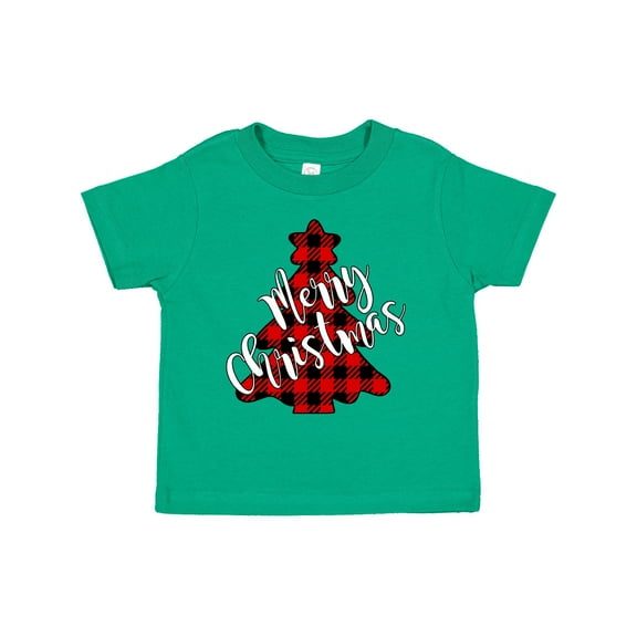 Inktastic Red Buffalo Plaid Christmas Tree Boys or Girls Toddler T-Shirt