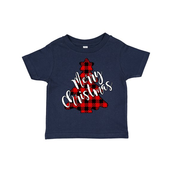 Inktastic Red Buffalo Plaid Christmas Tree Boys or Girls Toddler T-Shirt