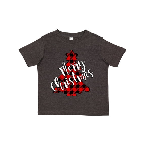 Inktastic Red Buffalo Plaid Christmas Tree Boys or Girls Toddler T-Shirt