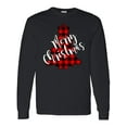 thumbnail image 1 of Inktastic Red Buffalo Plaid Christmas Tree Long Sleeve T-Shirt, 1 of 5