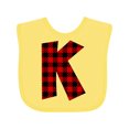 thumbnail image 1 of Inktastic Red Buffalo Plaid Initial K Boys or Girls Baby Bib, 1 of 4
