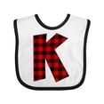 thumbnail image 1 of Inktastic Red Buffalo Plaid Initial K Boys or Girls Baby Bib, 1 of 4