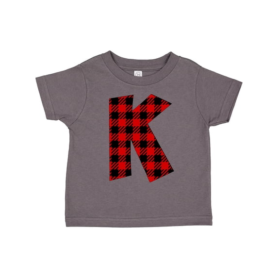 Inktastic Red Buffalo Plaid Initial K Boys or Girls Toddler T-Shirt