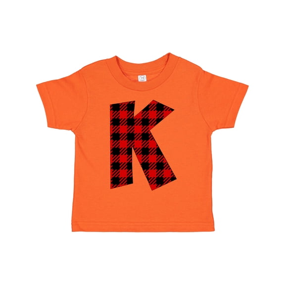 Inktastic Red Buffalo Plaid Initial K Boys or Girls Toddler T-Shirt