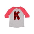 thumbnail image 1 of Inktastic Red Buffalo Plaid Initial K Boys or Girls Toddler T-Shirt, 1 of 5