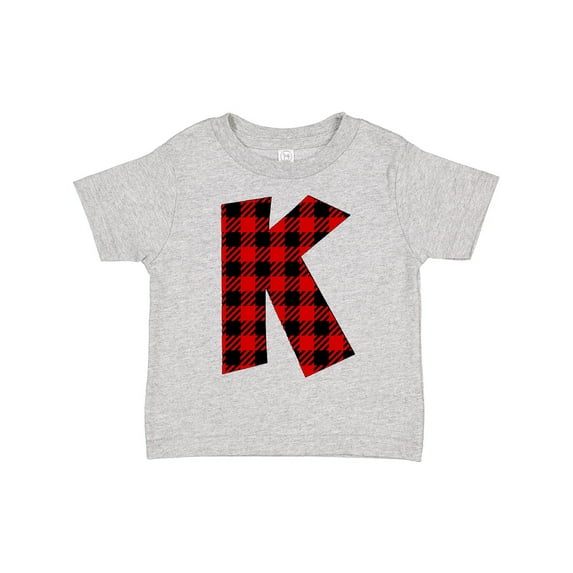 Inktastic Red Buffalo Plaid Initial K Boys or Girls Toddler T-Shirt