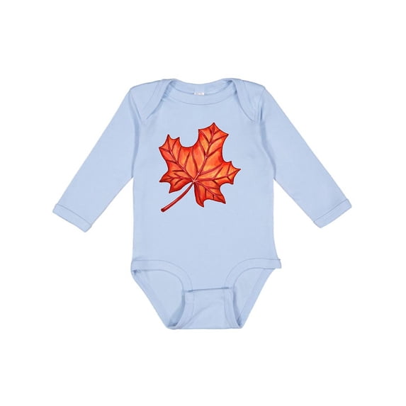 Inktastic Red Canadian Maple Leaf Boys or Girls Long Sleeve Baby Bodysuit