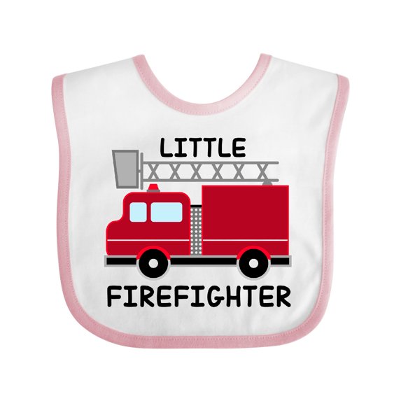 Inktastic Red Fire Little Firefighter Boys or Girls Baby Bib