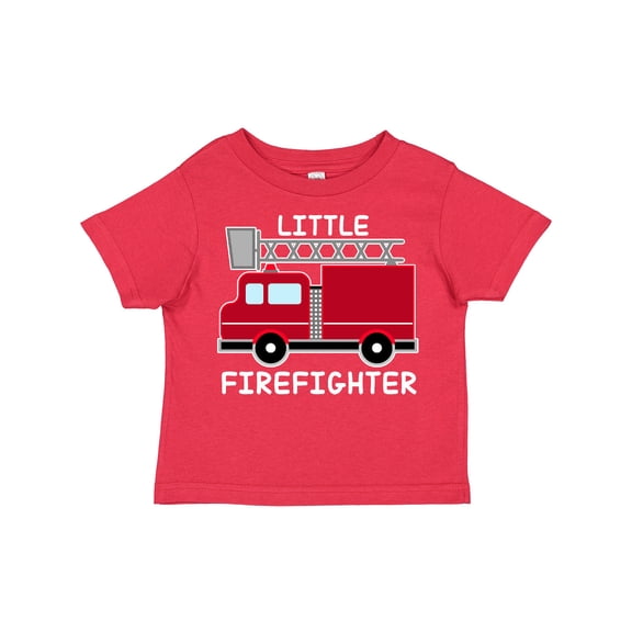 Inktastic Red Fire Little Firefighter White Text Boys or Girls Toddler T-Shirt