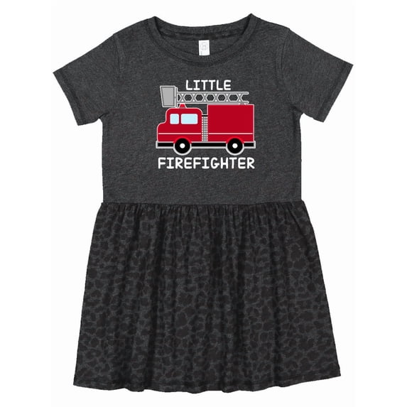 Inktastic Red Fire Little Firefighter White Text Girls Toddler Dress