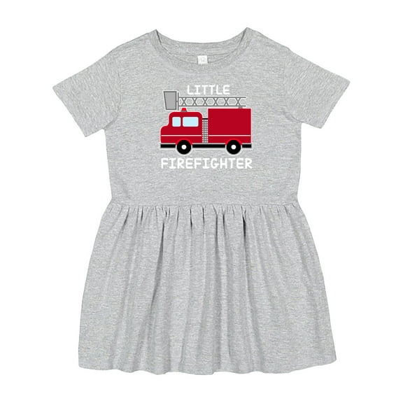 Inktastic Red Fire Little Firefighter White Text Girls Toddler Dress