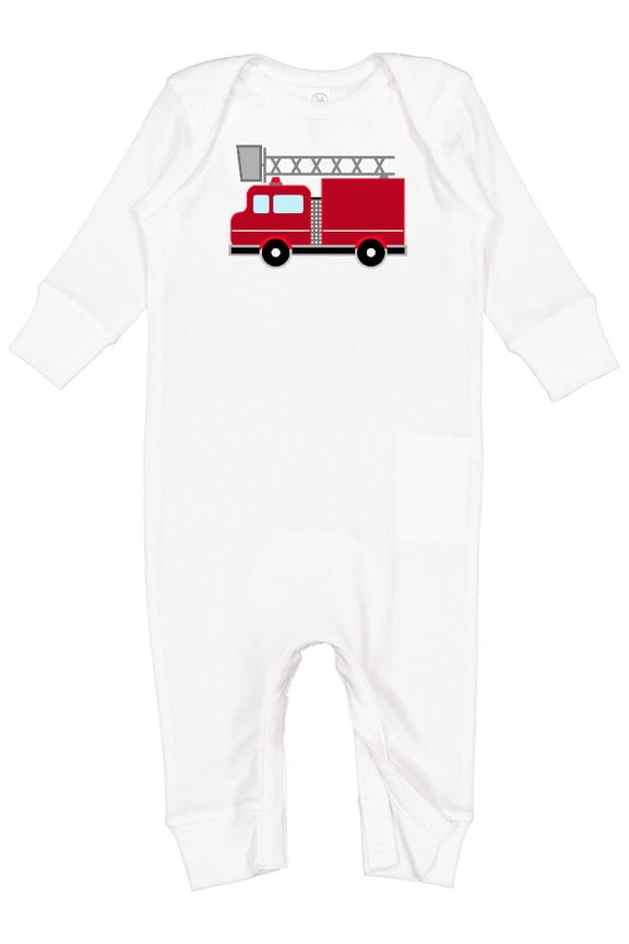 Red Firefighter Fire Truck Baby Romper Coveralls