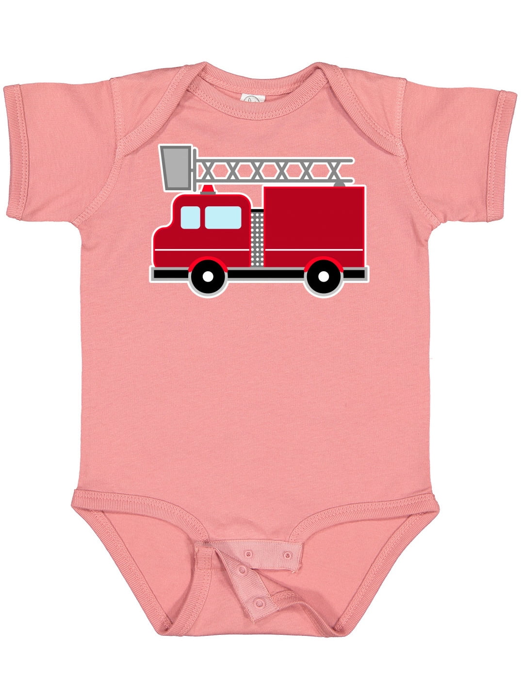 Inktastic Red Firefighter Fire Truck Boys or Girls Baby Bodysuit