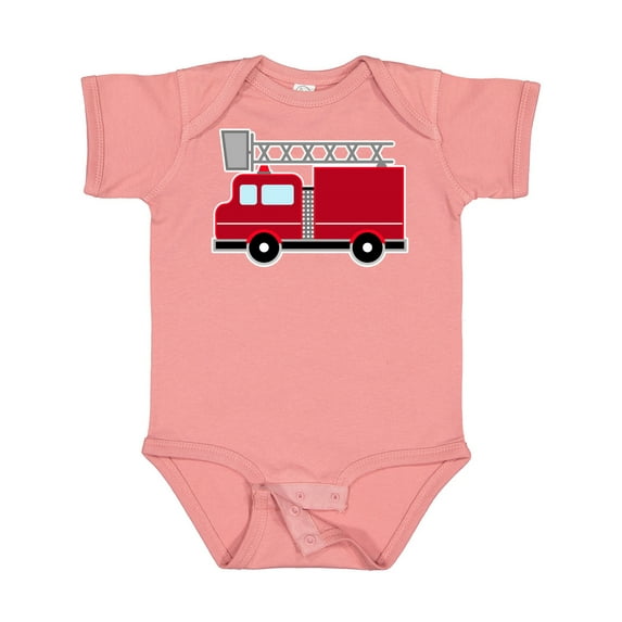 Inktastic Red Firefighter Fire Truck Boys or Girls Baby Bodysuit