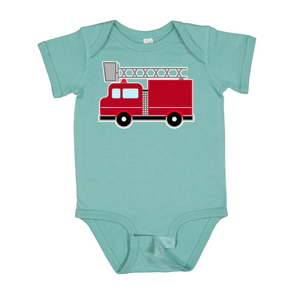 Inktastic Red Firefighter Fire Truck Boys or Girls Baby Bodysuit