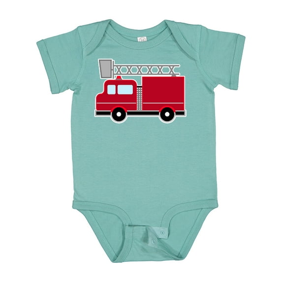 Inktastic Red Firefighter Fire Truck Boys or Girls Baby Bodysuit