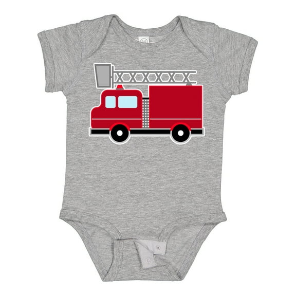 Inktastic Red Firefighter Fire Truck Boys or Girls Baby Bodysuit