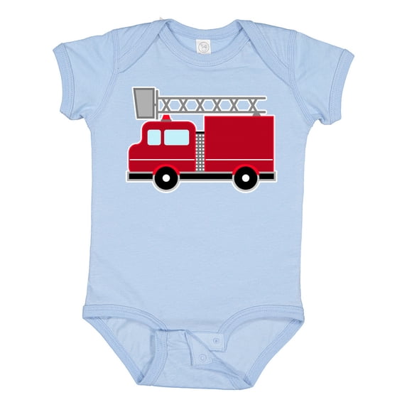 Inktastic Red Firefighter Fire Truck Boys or Girls Baby Bodysuit