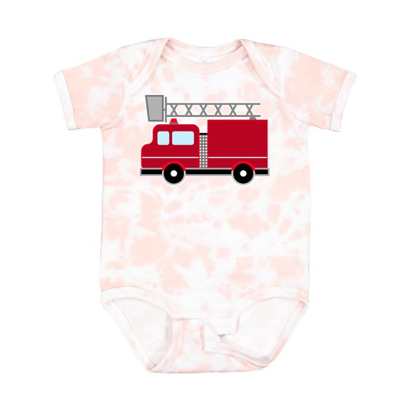 Inktastic Red Firefighter Fire Truck Boys or Girls Baby Bodysuit