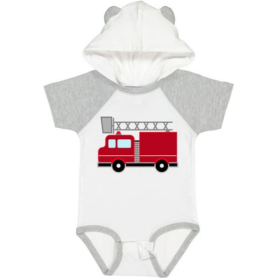 Inktastic Red Firefighter Fire Truck Boys or Girls Baby Bodysuit