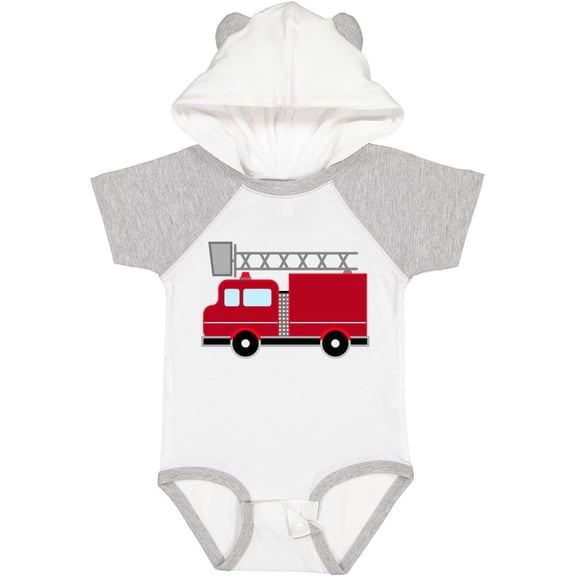 Inktastic Red Firefighter Fire Truck Boys or Girls Baby Bodysuit