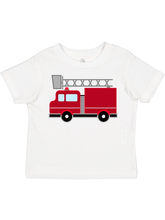 Red Firefighter Fire Truck Boys or Girls Toddler T-Shirt